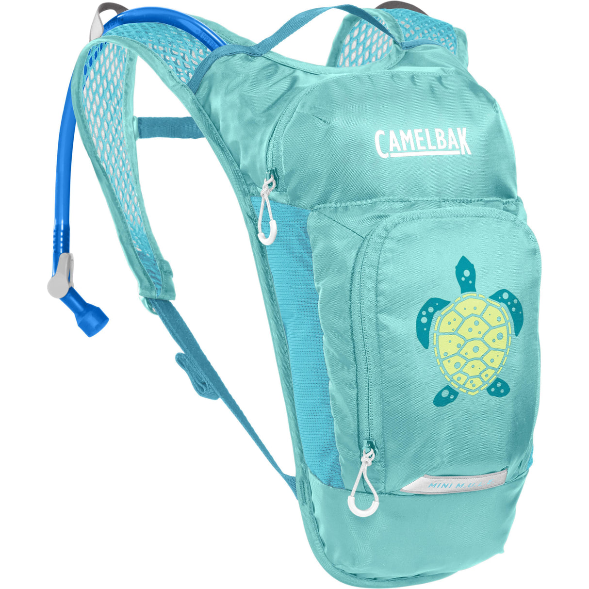 Camelbak Kids' Mini M.U.L.E. Hydration Pack 3L With 1.5L Reservoir 2023: Turquoise/Turtle 3L