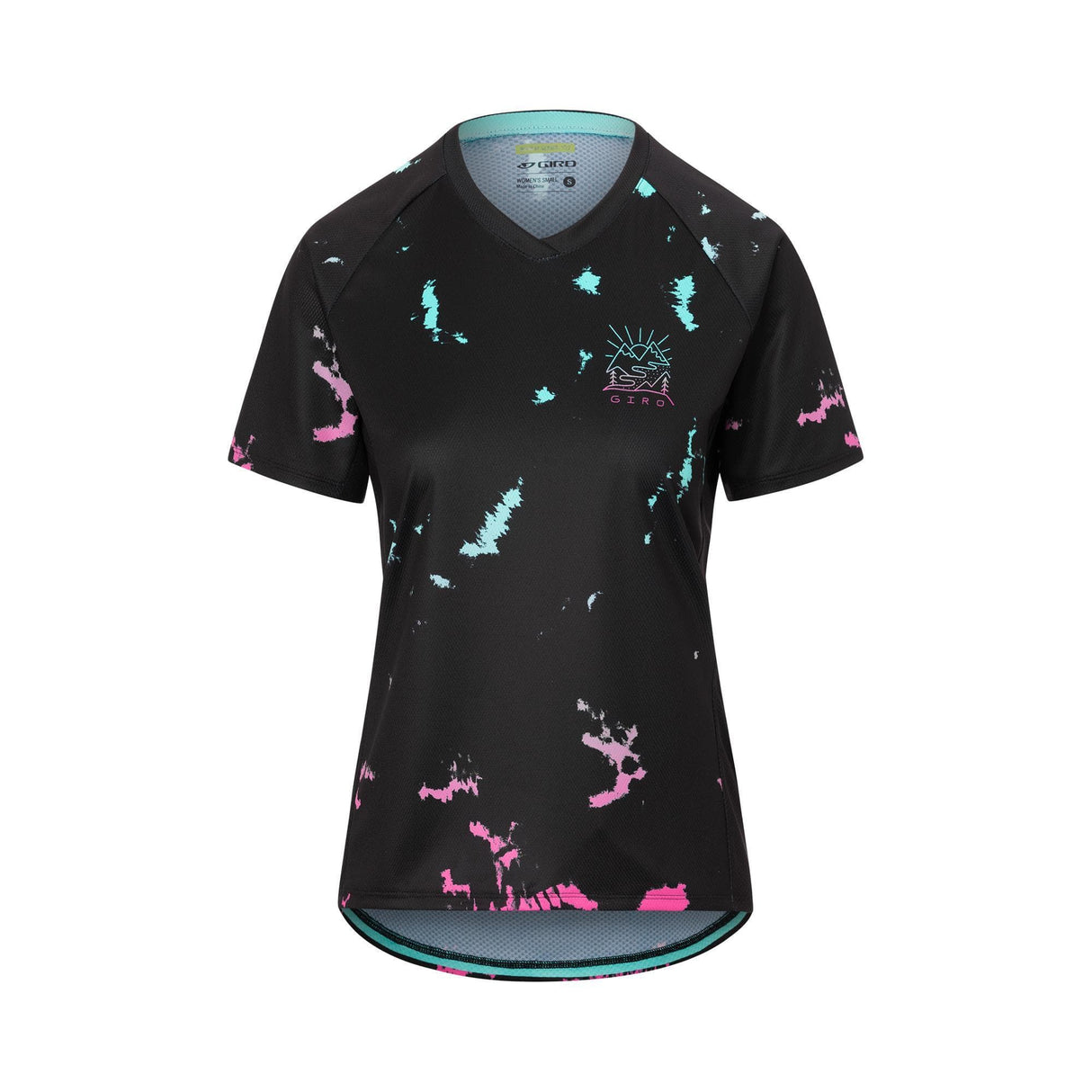 Giro Women'S Roust Short Sleeve Mtb Jersey 2022: Black Ice Dye L