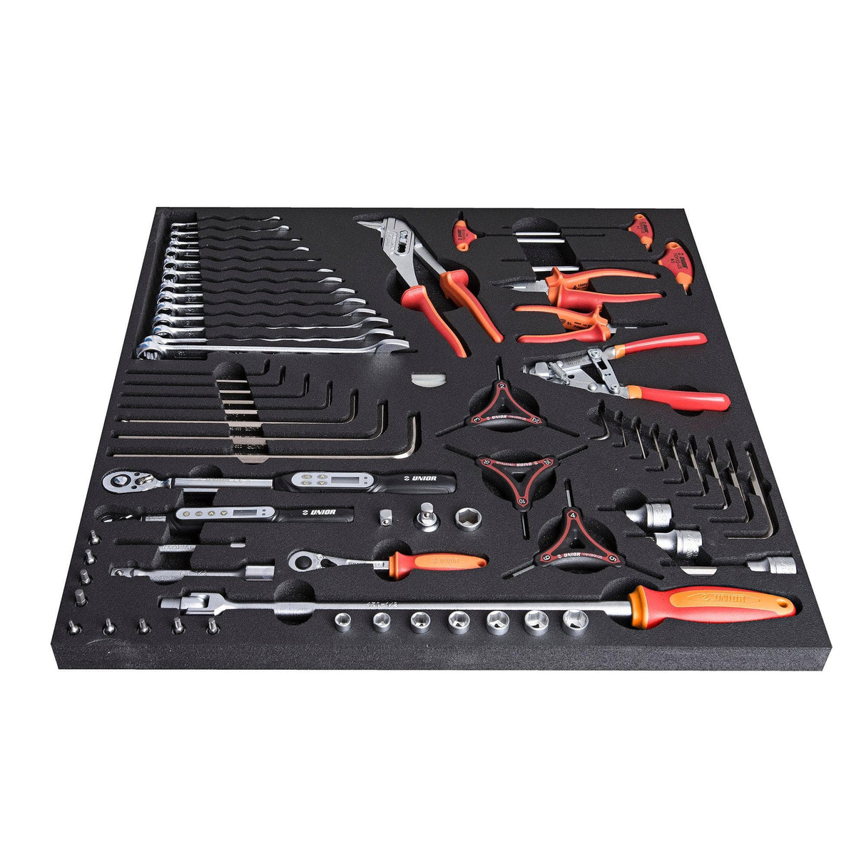 Unior Set Of Tools In Tray 4 For 2600A And 2600C-Torque Tools And Pliers: Red