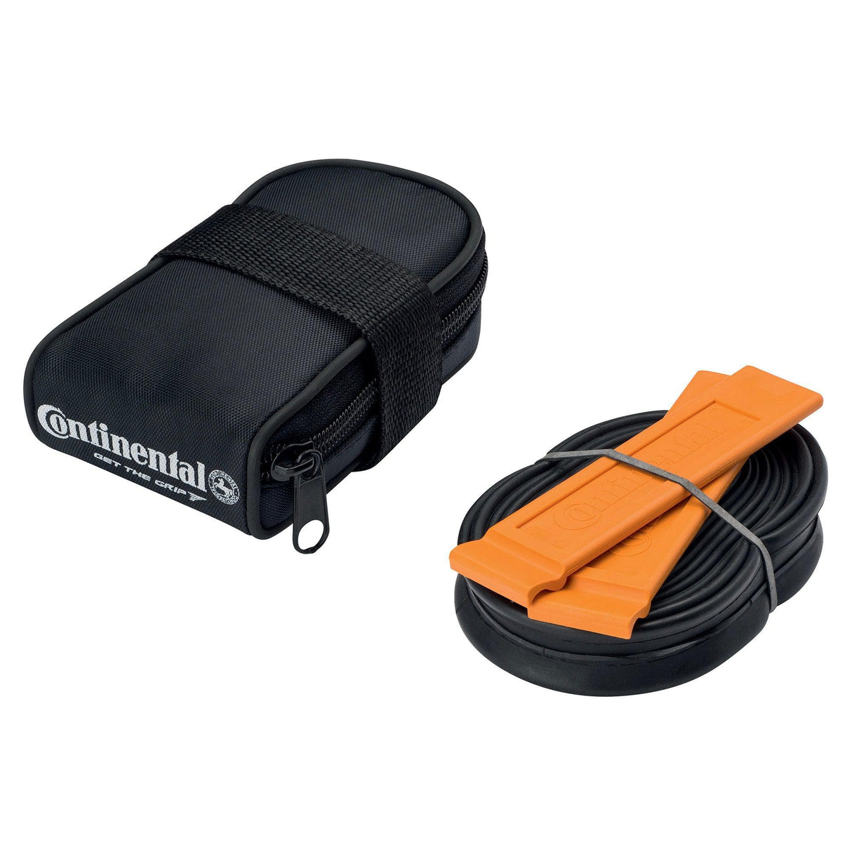 Continental Road Saddle Bag With Race 700 X 20-25 Presta 48Mm Valve Tube And 2 Tyre Levers: Black