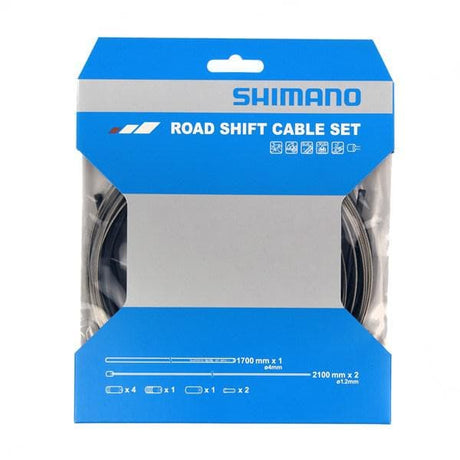 Shimano Spares Road gear cable set; stainless steel inner wire; black