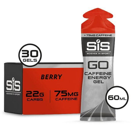 Science In Sport GO Energy + Caffeine Gel - box of 30 gels - berry