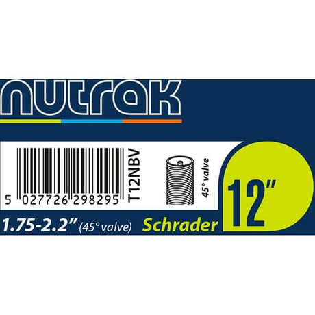Nutrak 12 x 1.75 - 2.125 inch Schrader Inner Tube with 45 Degree Bent Valve