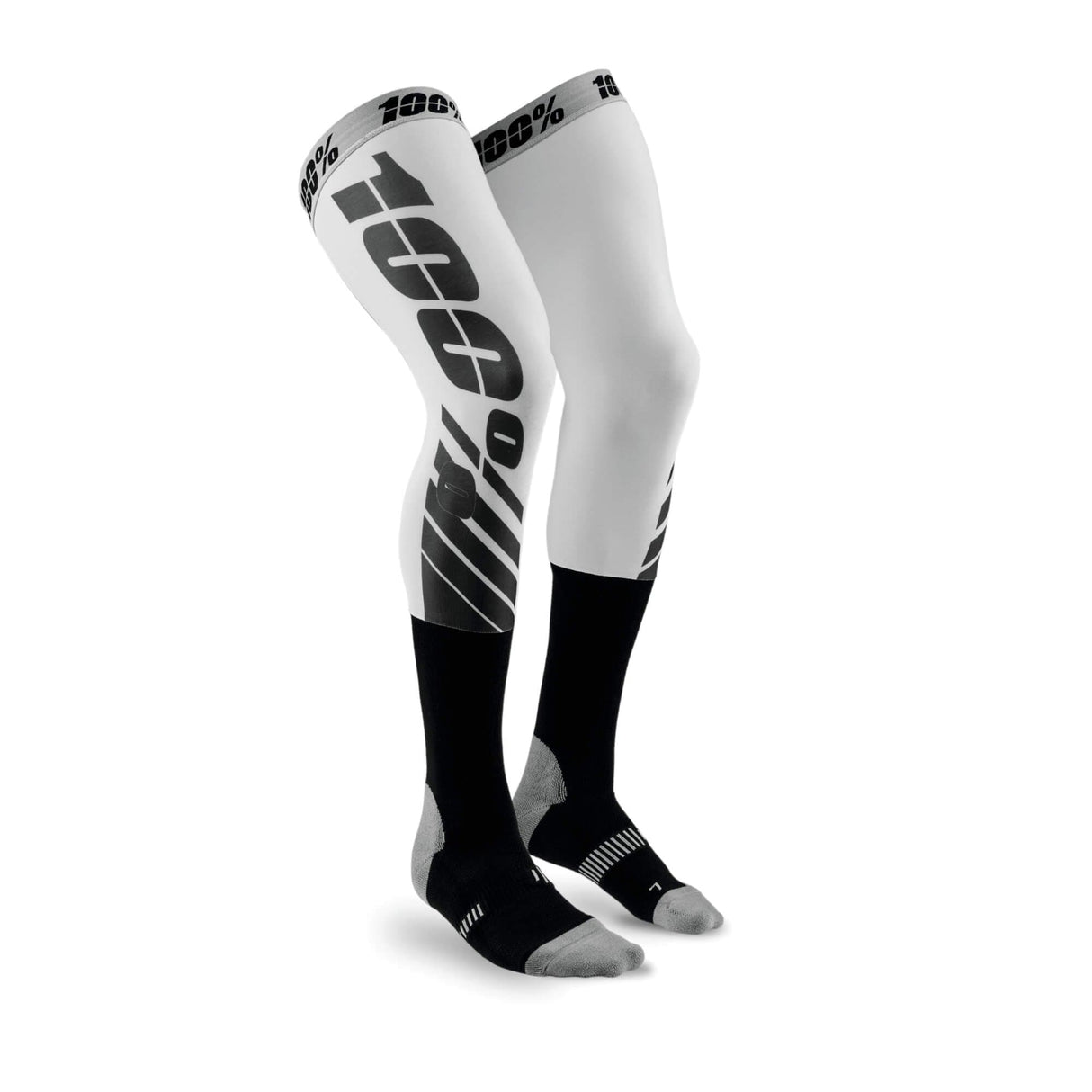 100% REV MX Knee Brace Socks Flash Grey L/XL