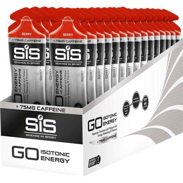 Science In Sport GO Energy + Caffeine Gel - box of 30 gels - berry
