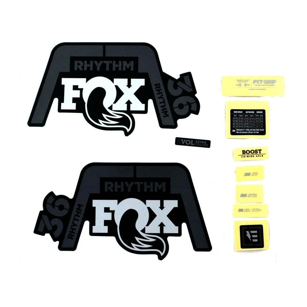 FOX Fork 36 Rhythm Decal Kit Gray Logo / Matte Black 2020