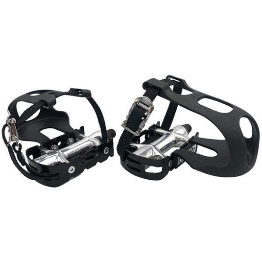 M Part Alloy pedals including toe clips and straps 9/16 inch thread