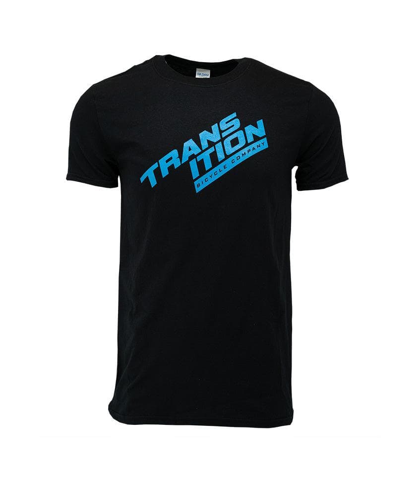 Transition TBC - T Shirt: Classic Split Logo (Small, Black/Cyan)