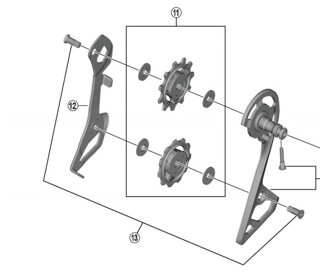 Shimano Spares Ultegra GRX RD-R8000/RX812 tension and guide pulley