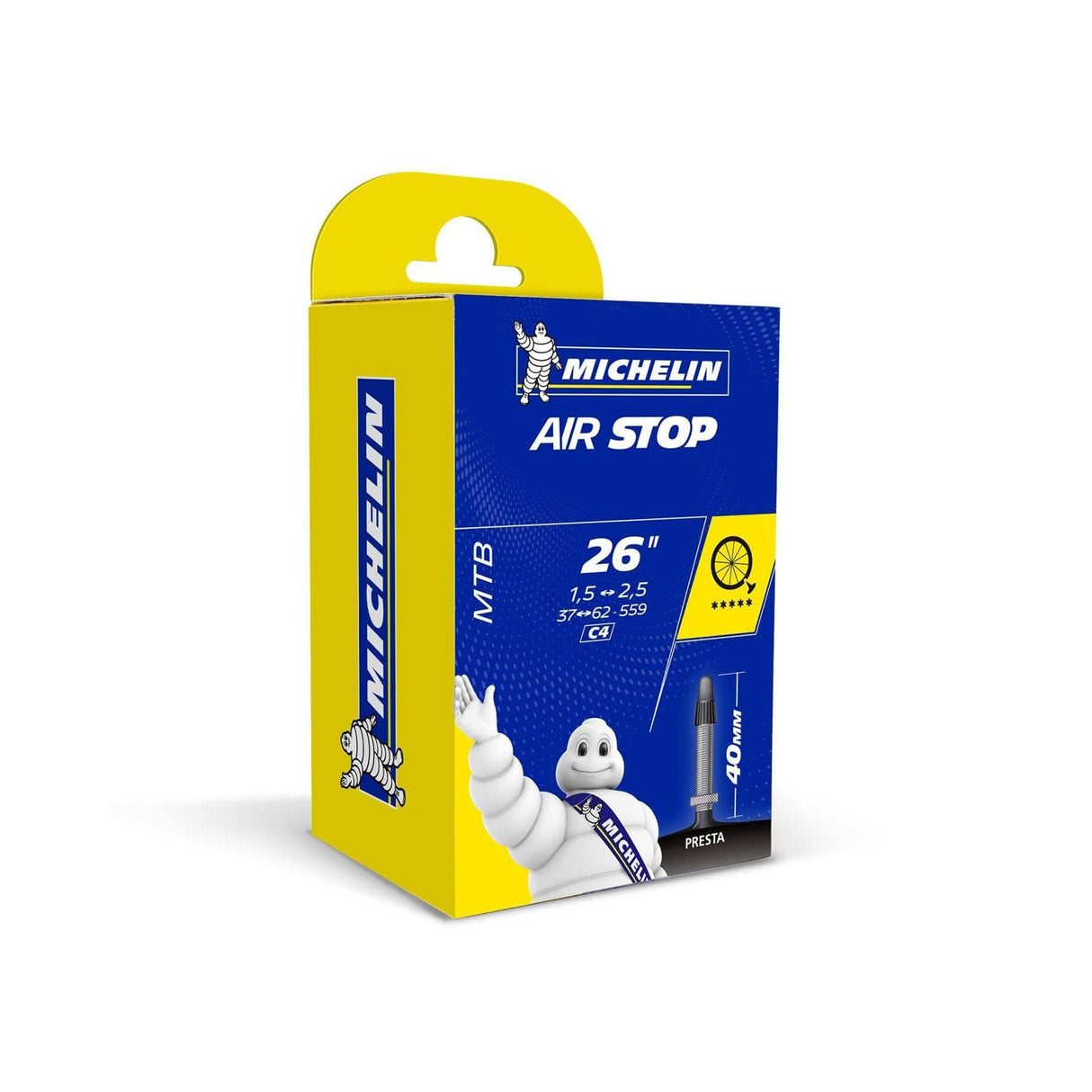 Michelin Airstop MTB Presta Valve Inner Tube - 26" x 1.4-2.5" (40mm Valve)