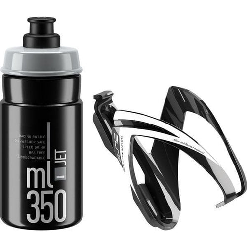 Elite Ceo Jet youth bottle kit includes cage and 66 mm; 350 ml bottle black