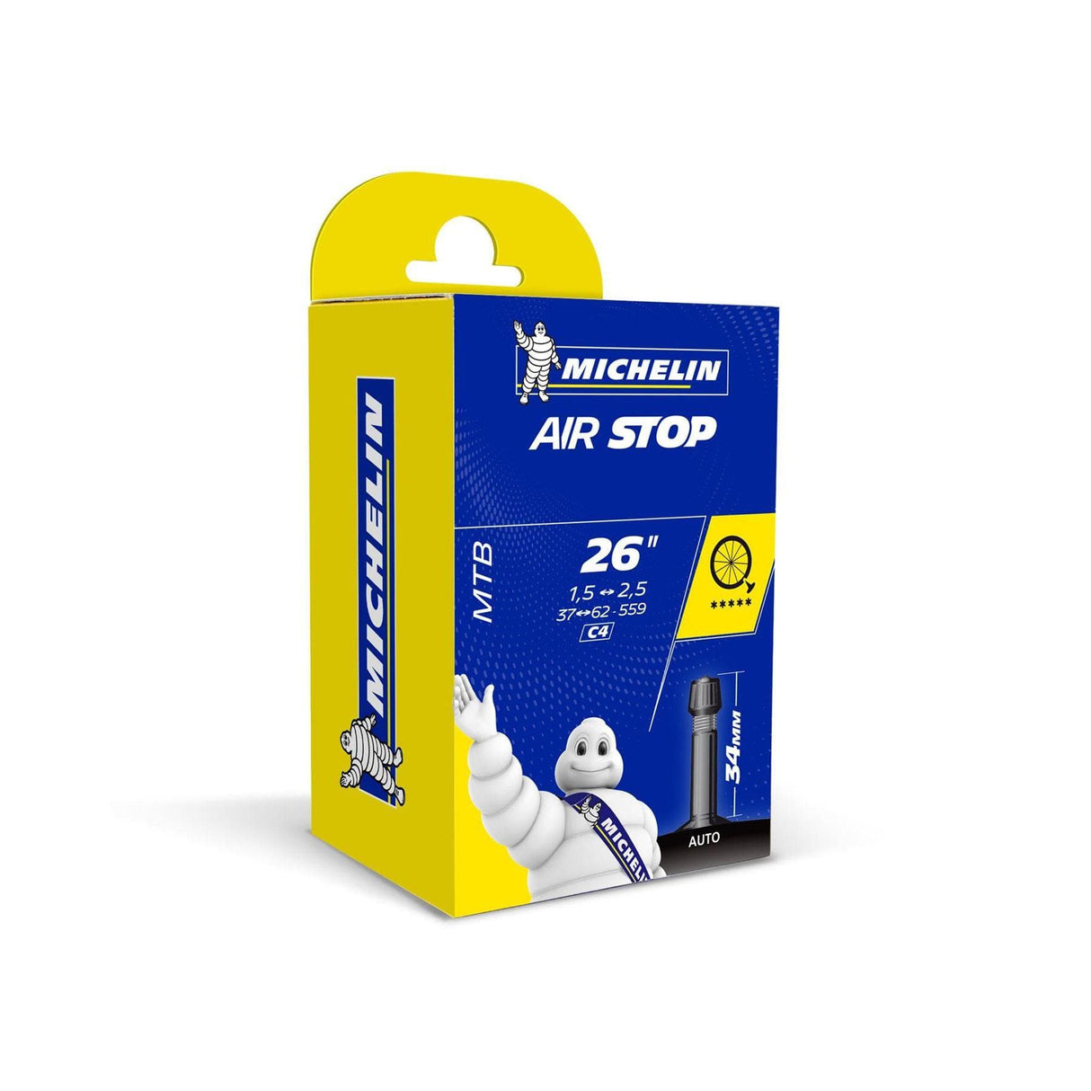 Michelin Airstop MTB Schrader Valve Inner Tube - 26" x 1.4-2.5"