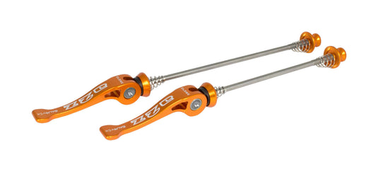 A2Z Chromoly (CroMo) Bicycle Quick Release Front & Rear Skewer Set - Orange