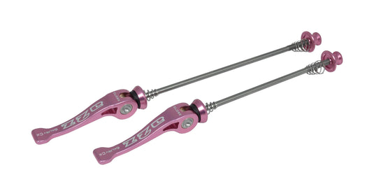 A2Z Chromoly (CroMo) Bicycle Quick Release Front & Rear Skewer Set - Pink