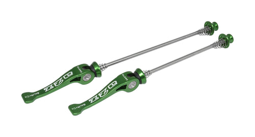 A2Z Chromoly (CroMo) Bicycle Quick Release Front & Rear Skewer Set - Green