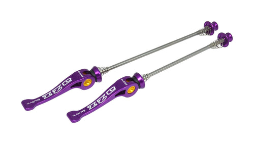 A2Z Chromoly (CroMo) Bicycle Quick Release Front & Rear Skewer Set - Purple