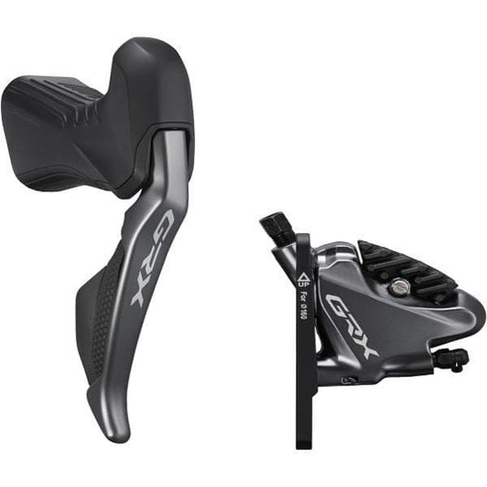 Shimano GRX ST-RX815 GRX Di2 11-speed STI bled with BR-RX810 calliper; right front