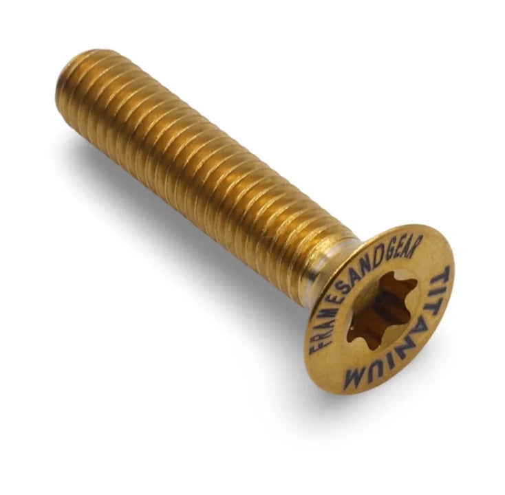 Framesandgear Ti Top Cap Bolt M6 x 30 Gold (flat head)