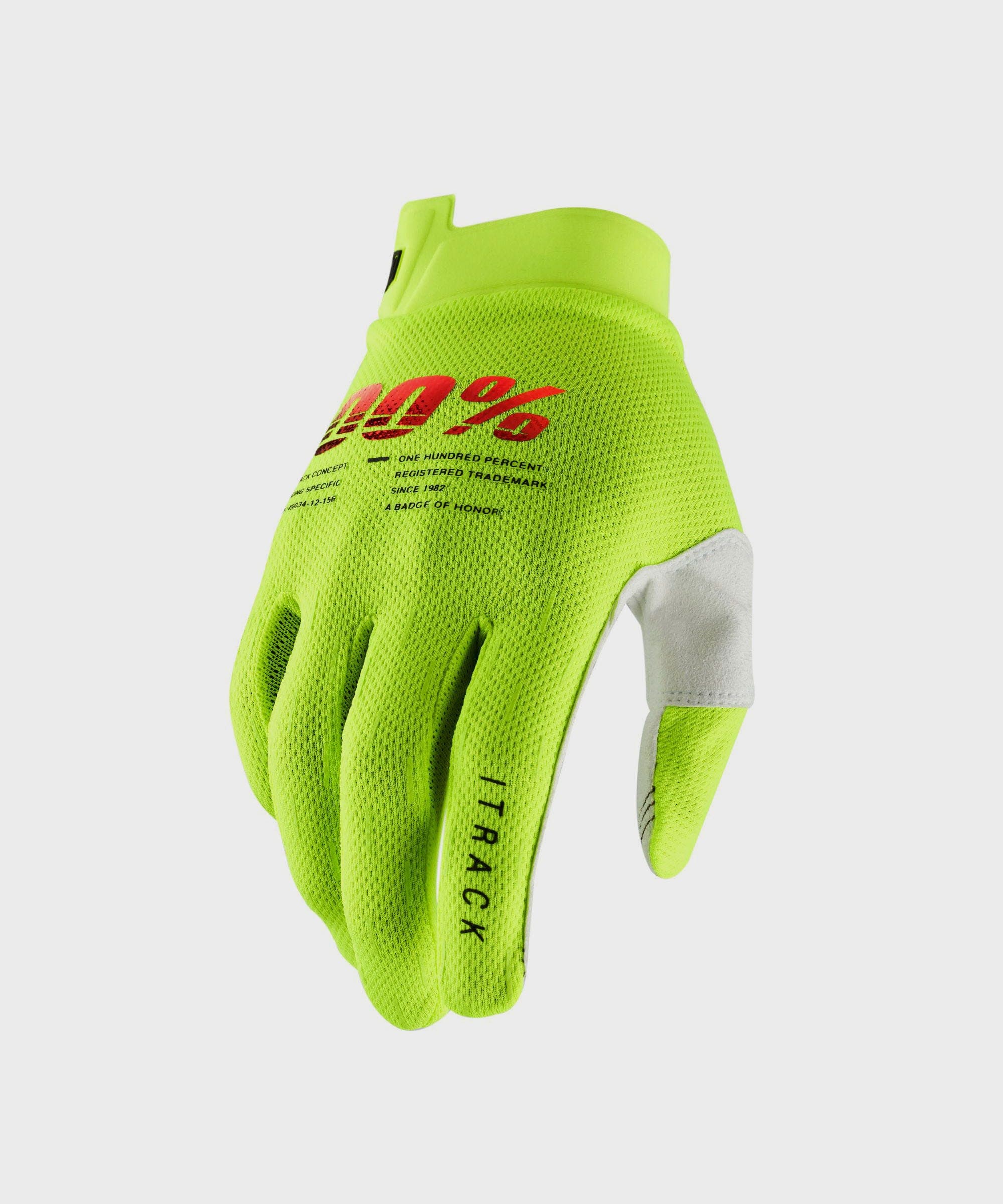 100% iTrack Gloves Fluo Yellow XL