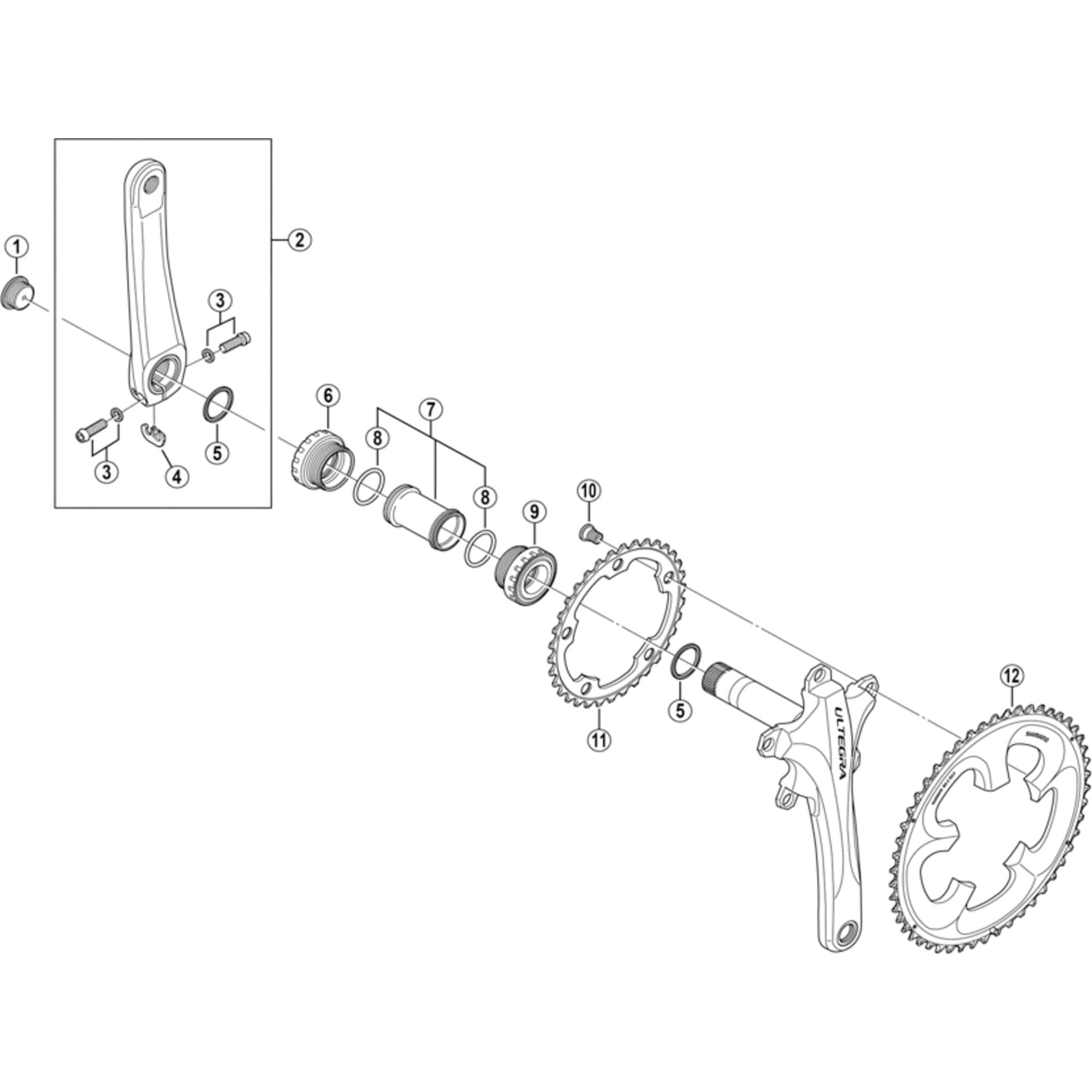 Shimano Spares FC-T661 crank arm fixing bolt
