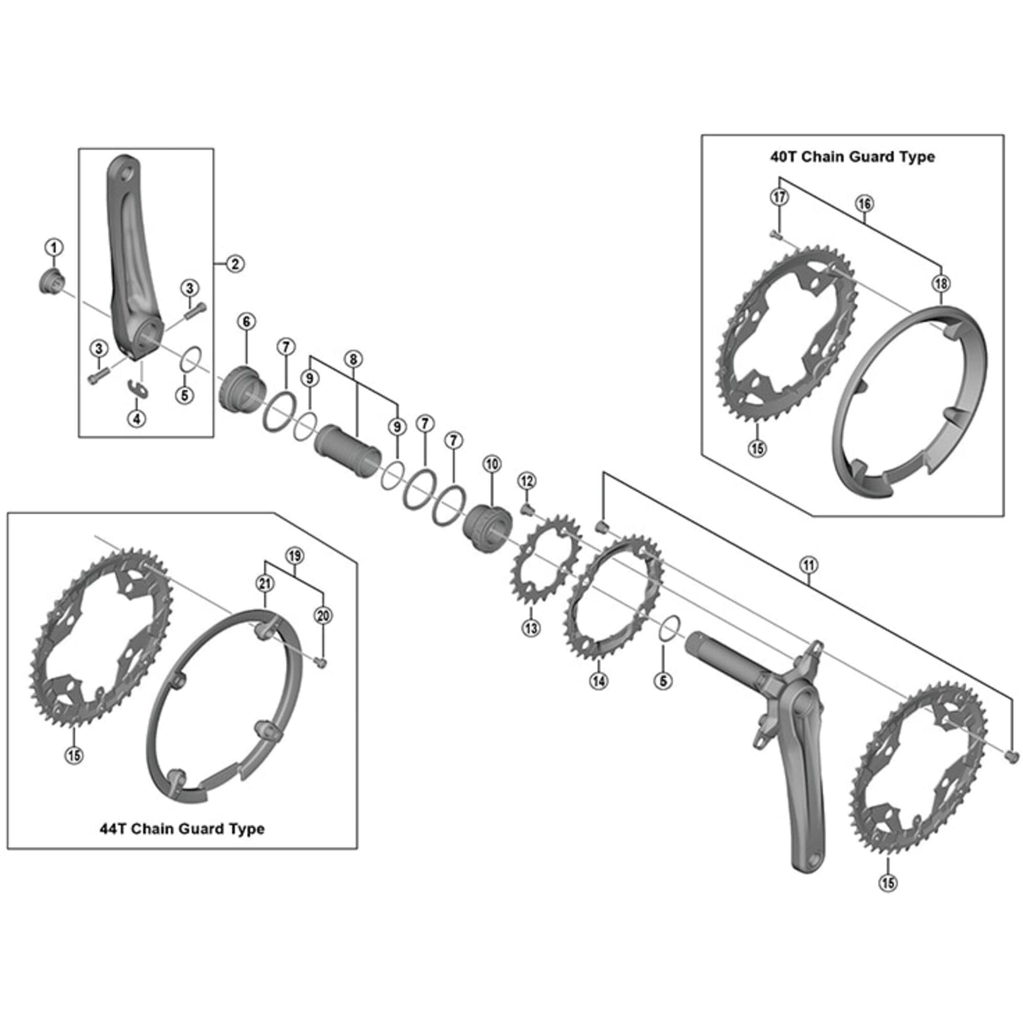 Shimano Deore FC-T4010/M590 9 speed triple middle chainring, 32T