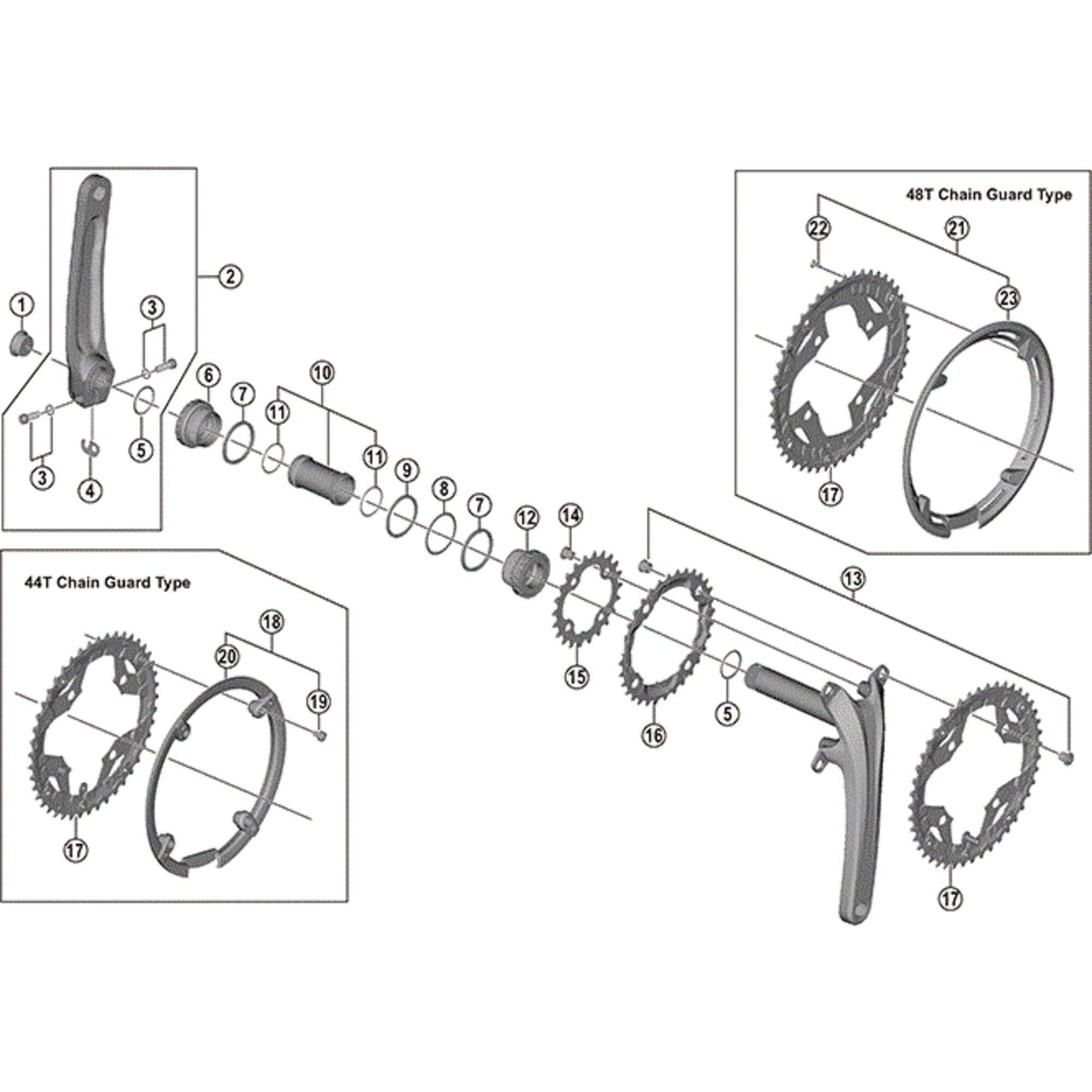Shimano Deore FC-T4010/M590 9 speed triple middle chainring, 36T