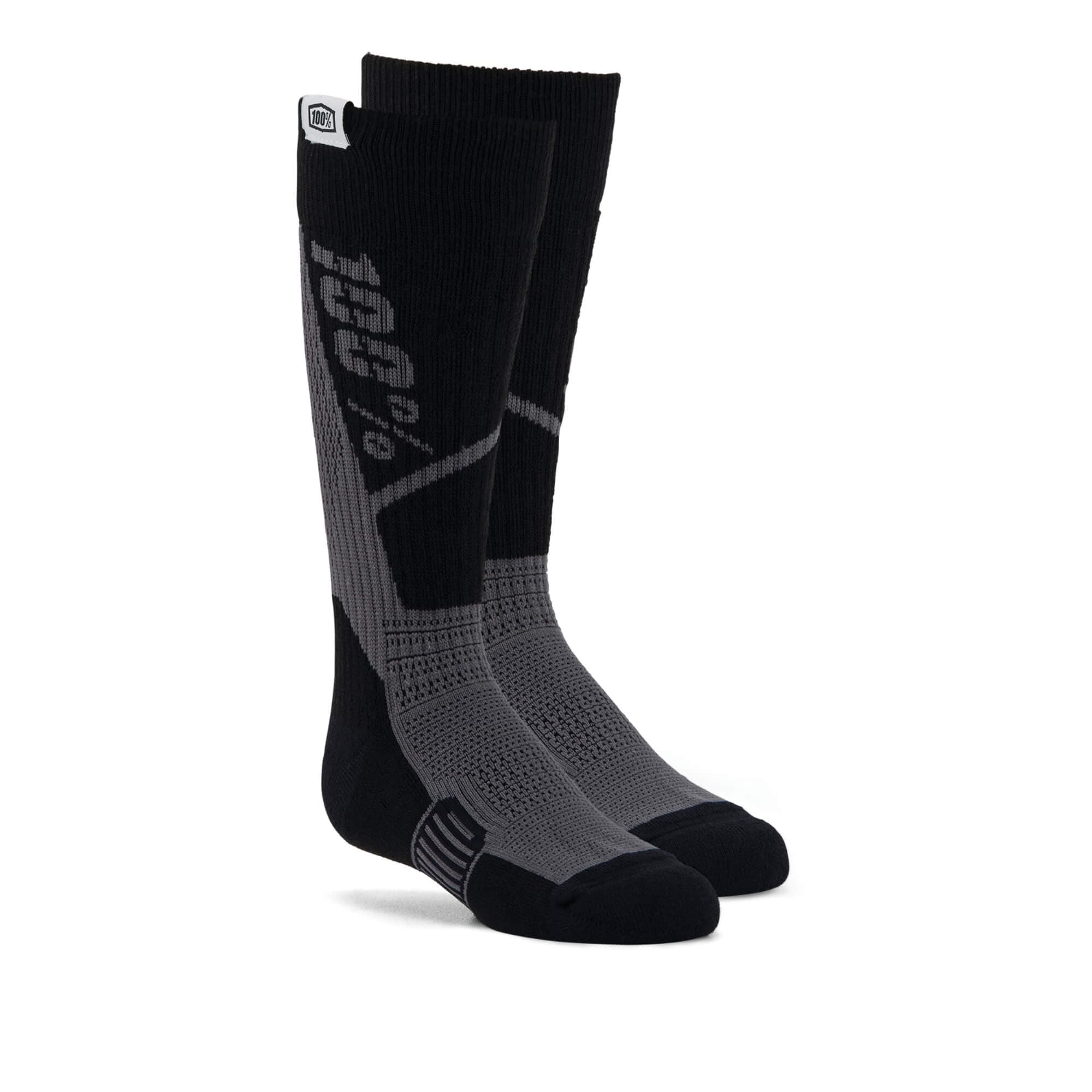 100% TORQUE Youth Thick Comfort MX Socks Black