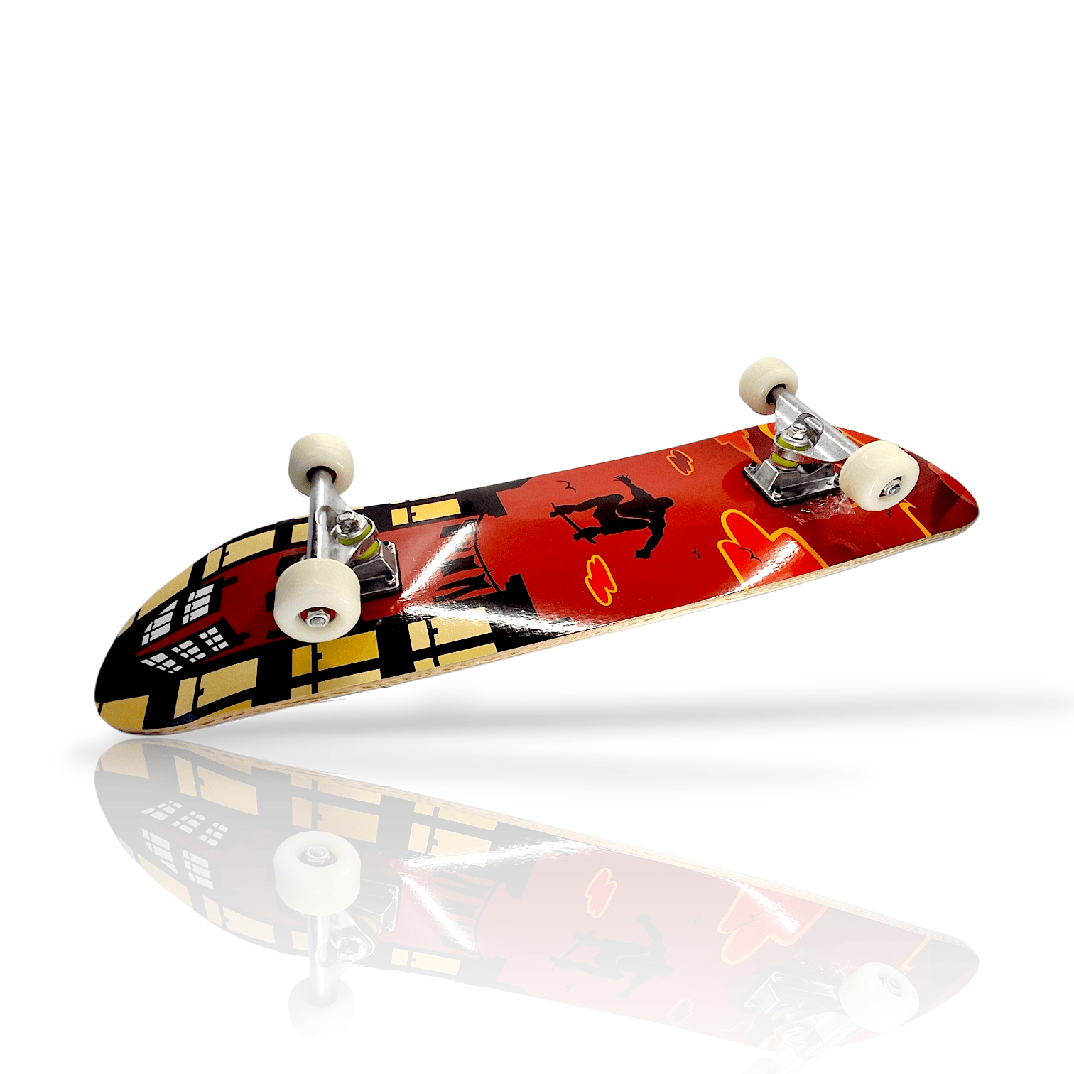 7 Ply ABEC 9 Bearings 31" x 8" Complete Skateboard Red