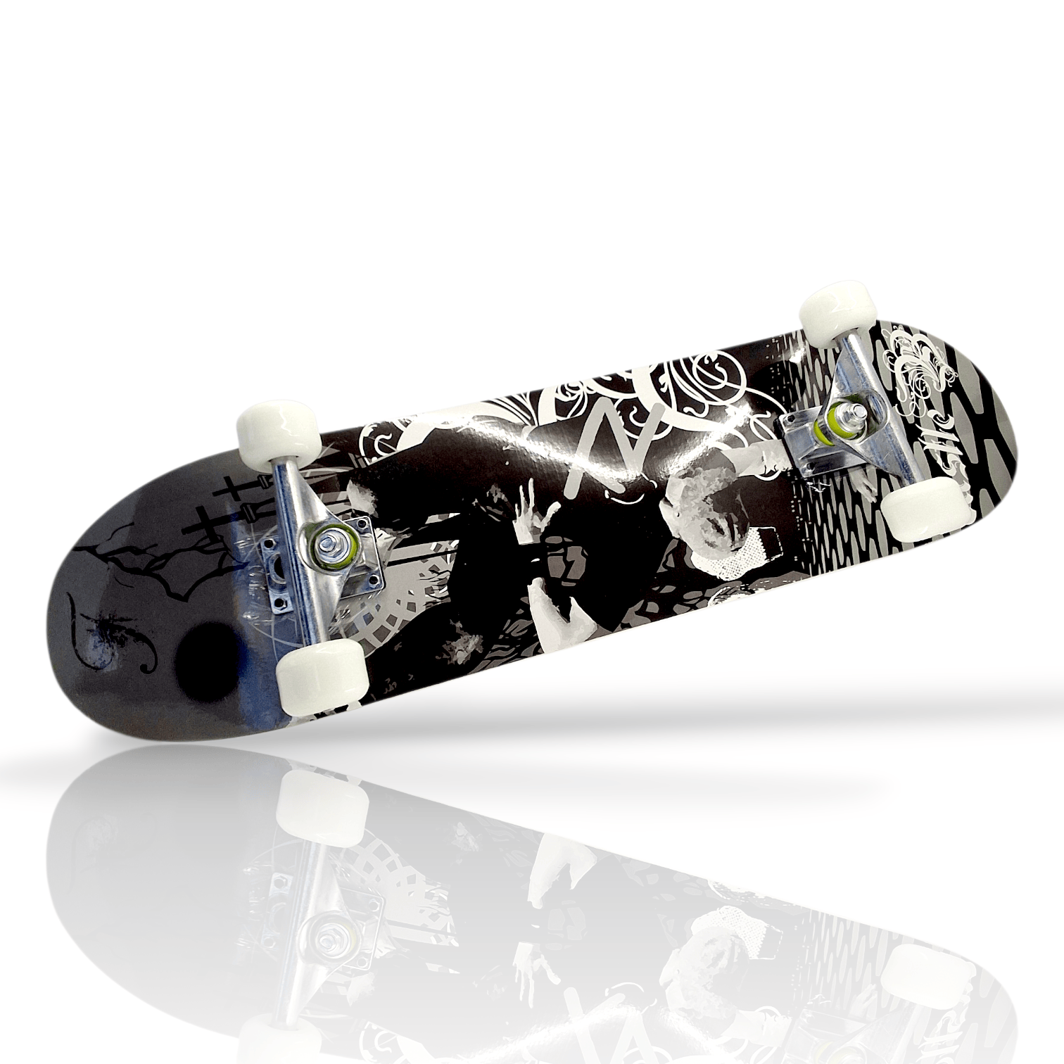 7 Ply ABEC 9 Bearings 31" x 8" Complete Skateboard Grey