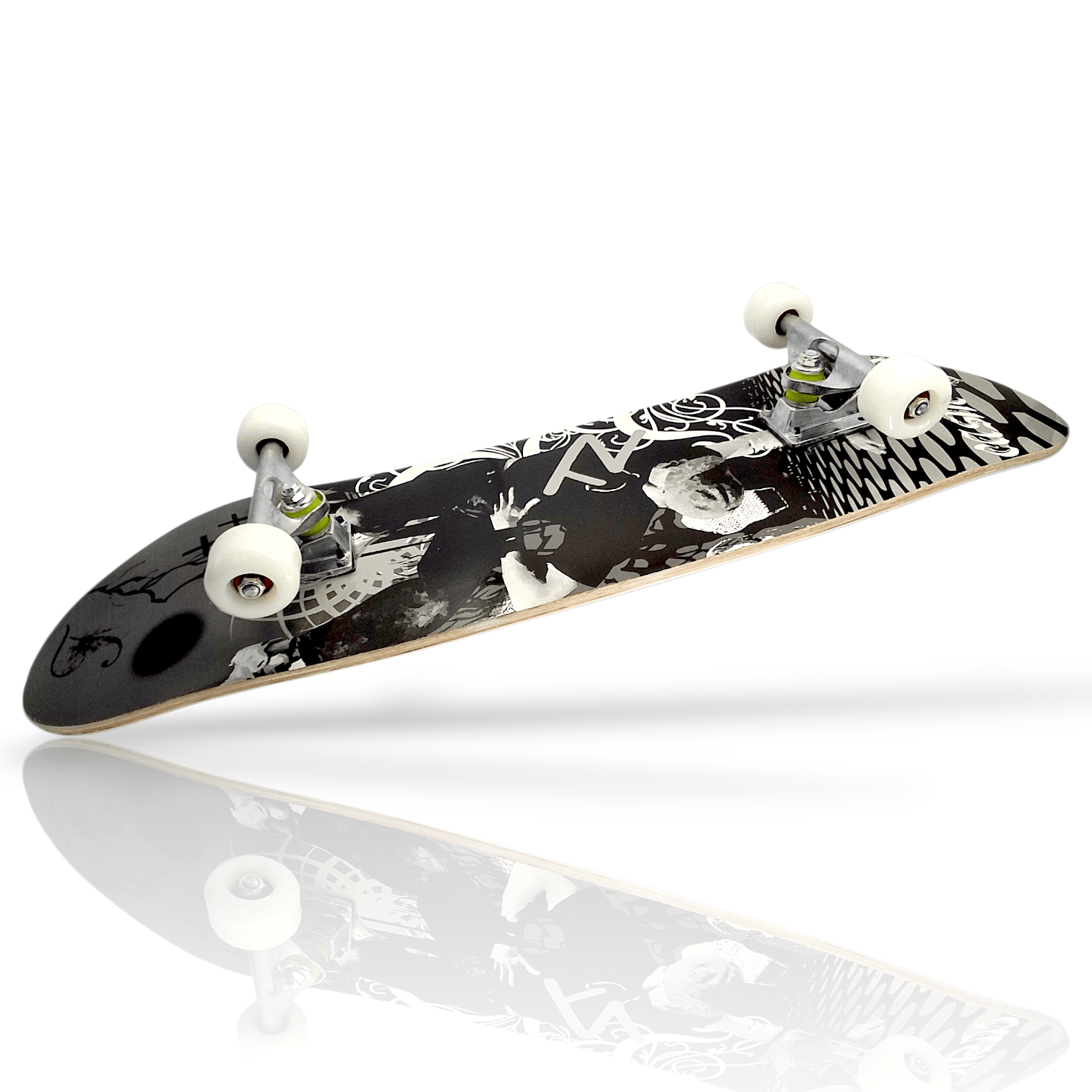 7 Ply ABEC 9 Bearings 31" x 8" Complete Skateboard Grey