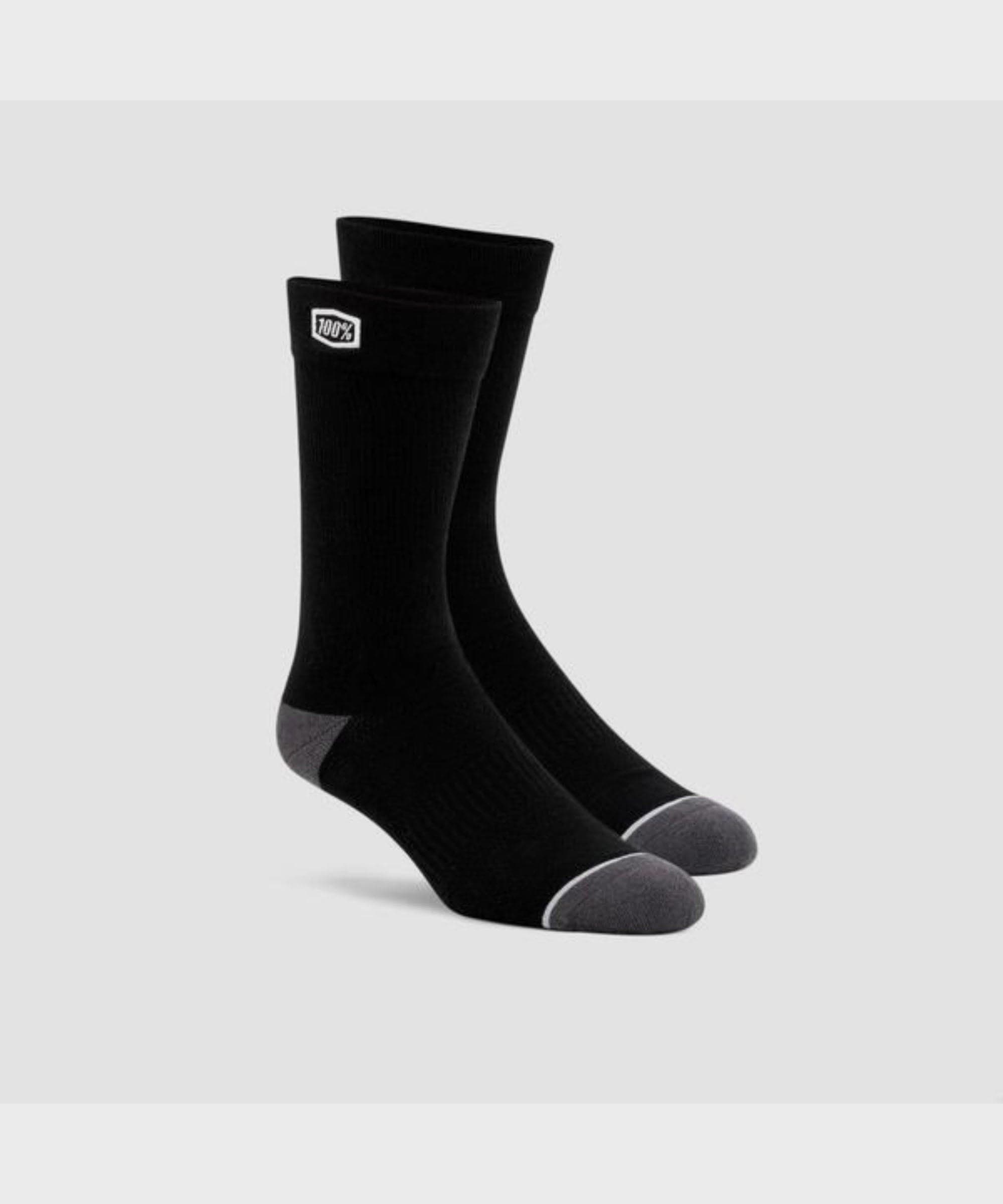 100% Solid Casual Socks Black S/M