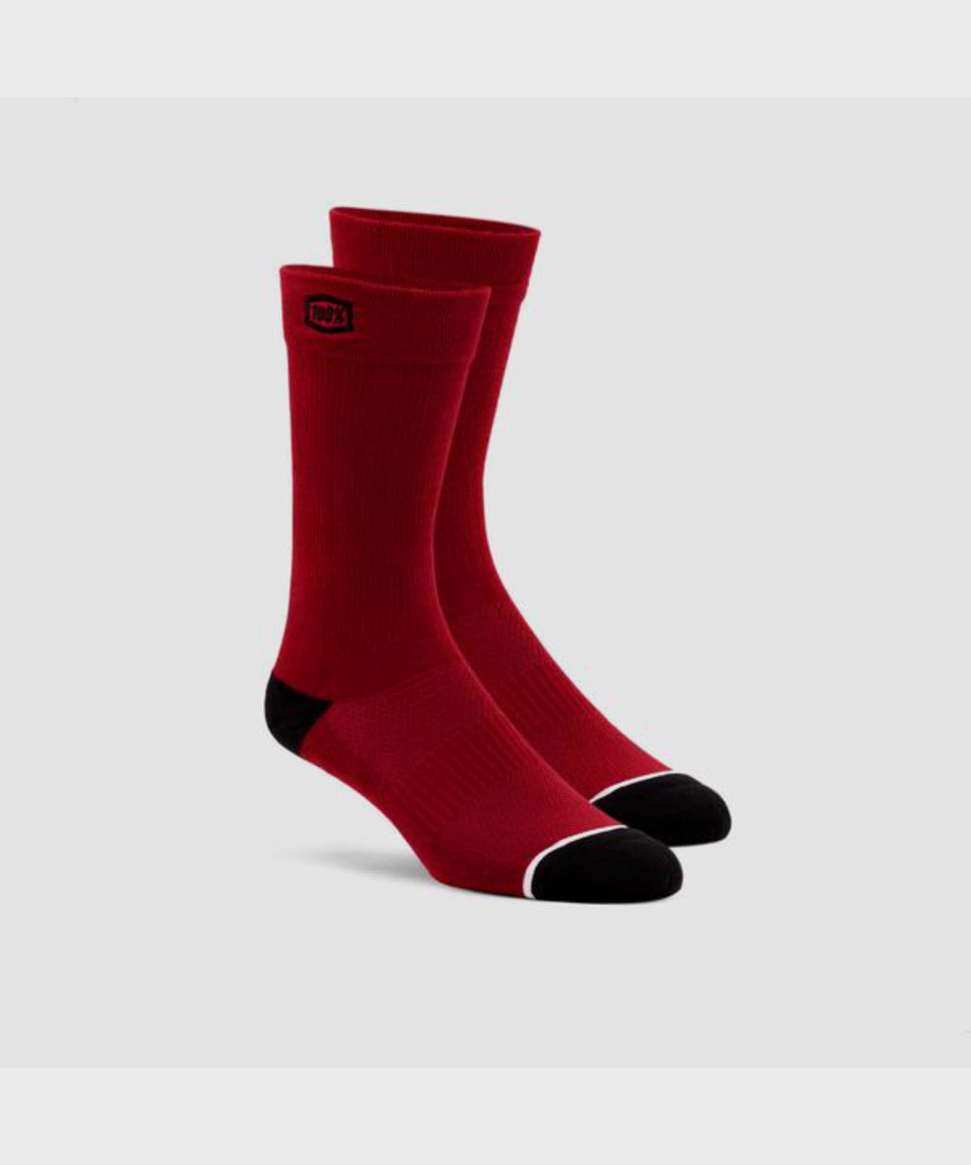 100% Solid Casual Socks Red L/XL