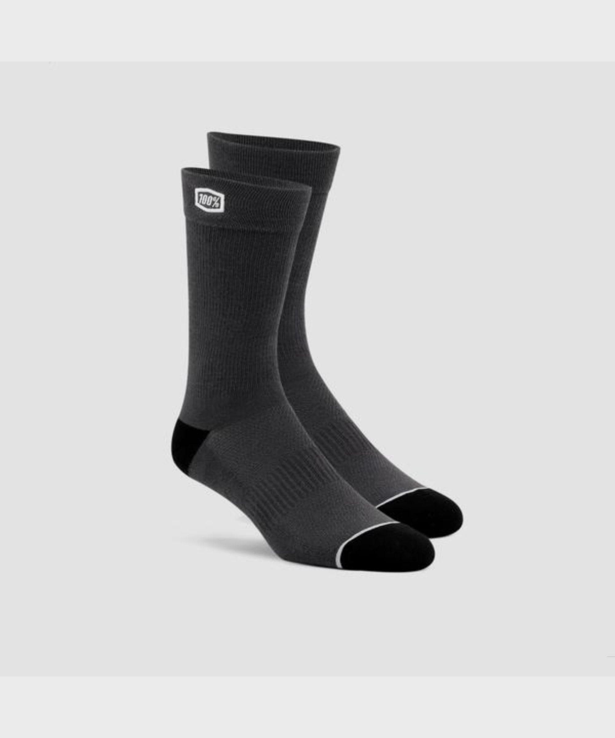 100% Solid Casual Socks Grey L/XL