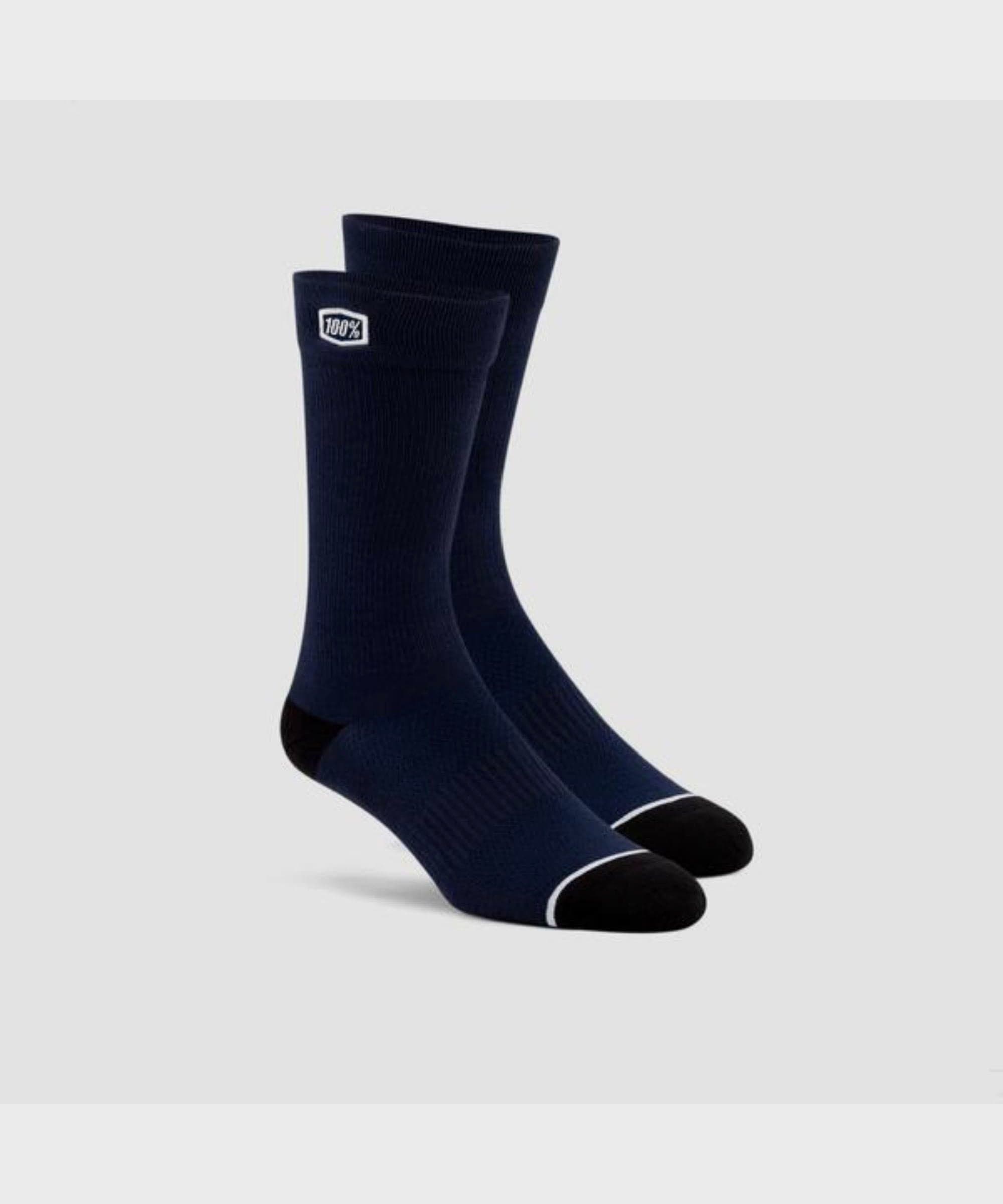 100% Solid Casual Socks Navy S/M