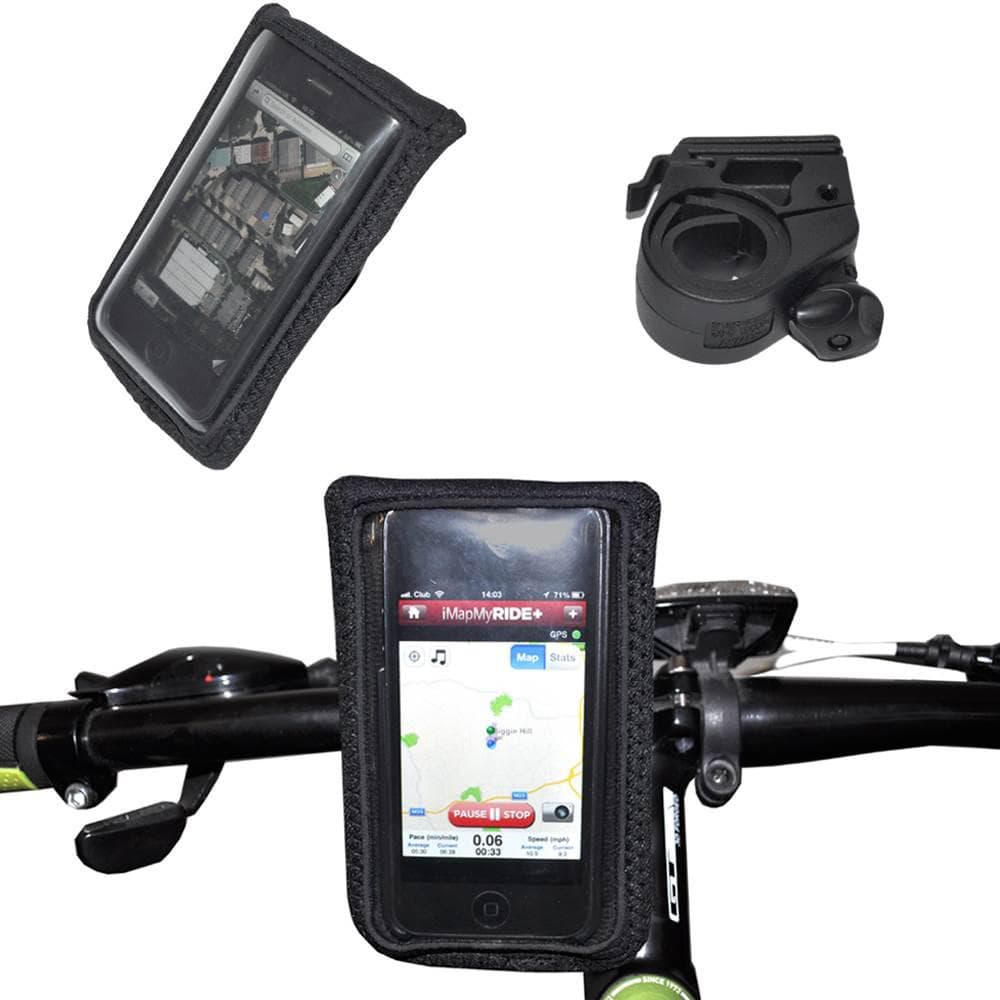 Neoprene Easy Clip Handlebar Mount iPhone 3/4/5 case in Black