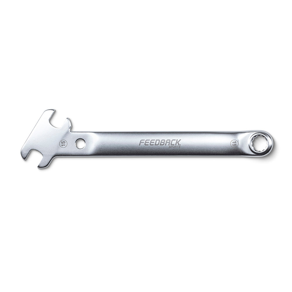 Feedback Sports Pedal Wrench Combo 15mm Silver