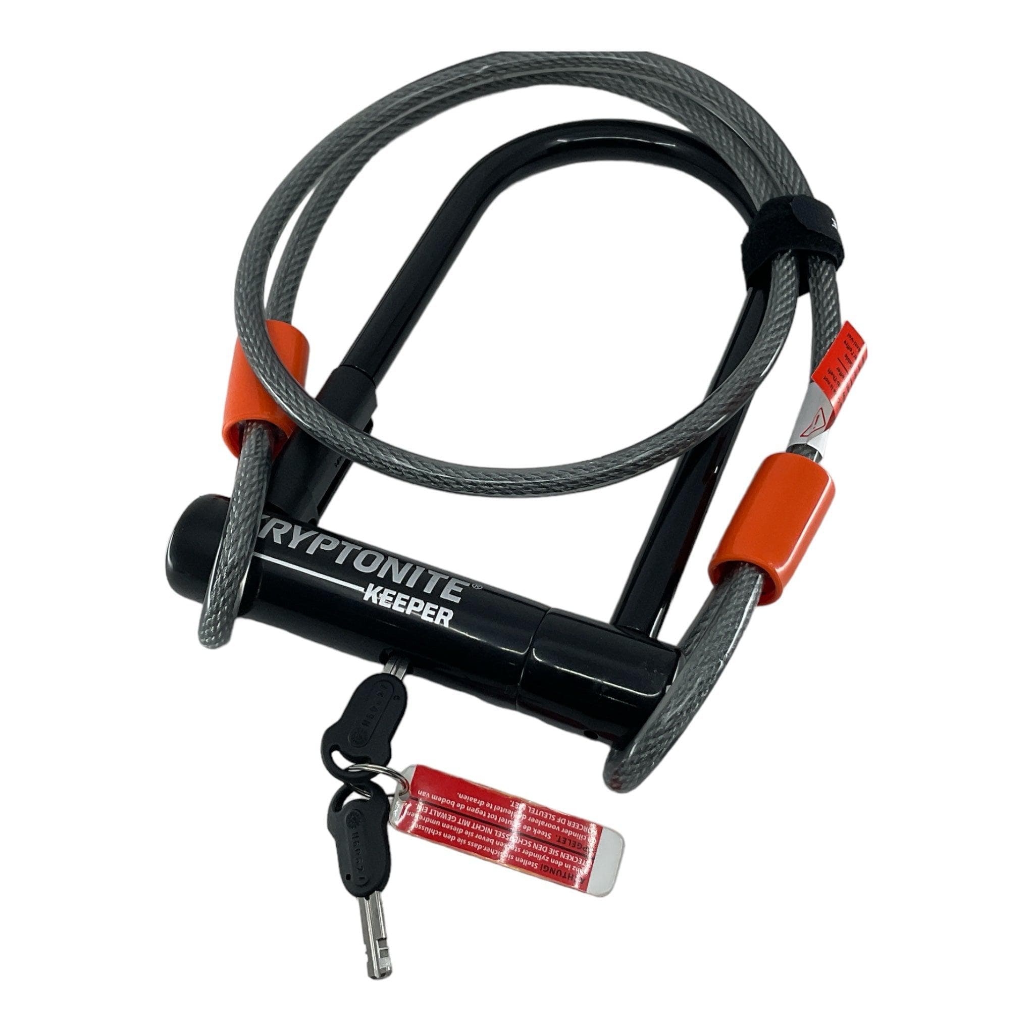 Kryptonite Keeper 12 Standard U-Lock with 4 foot Kryptoflex cable Sold Secure Silver