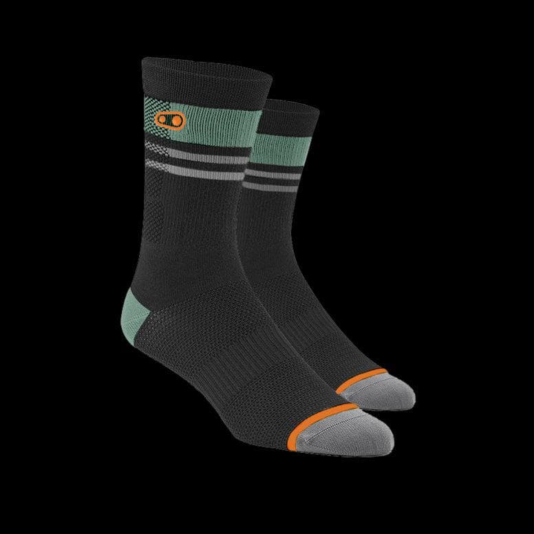 Crankbrothers Icon Socks - Green/Grey - Small/Medium