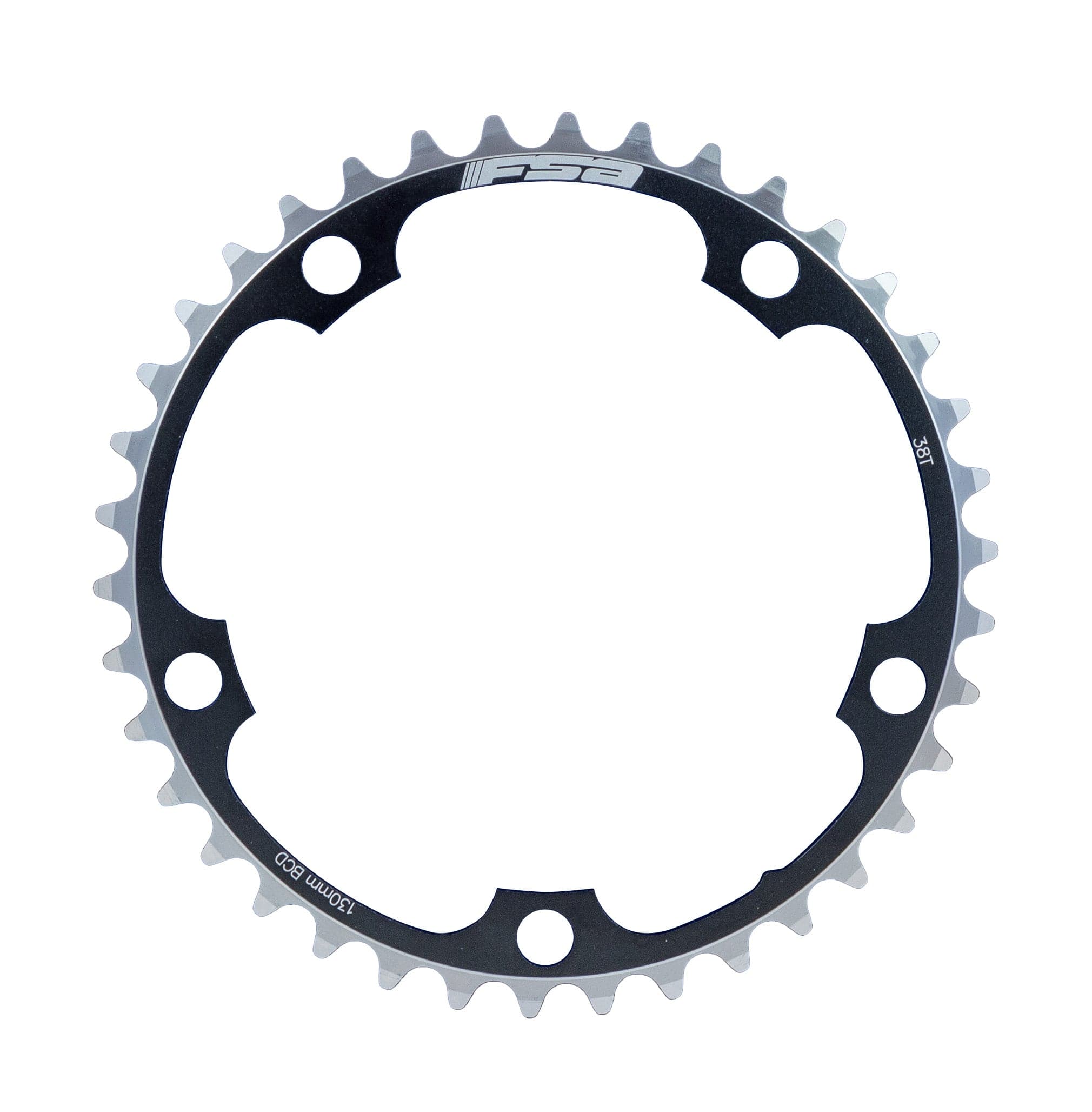 FSA nla Pro Road Chainring (2x10, 130x38T, Black, 5h)