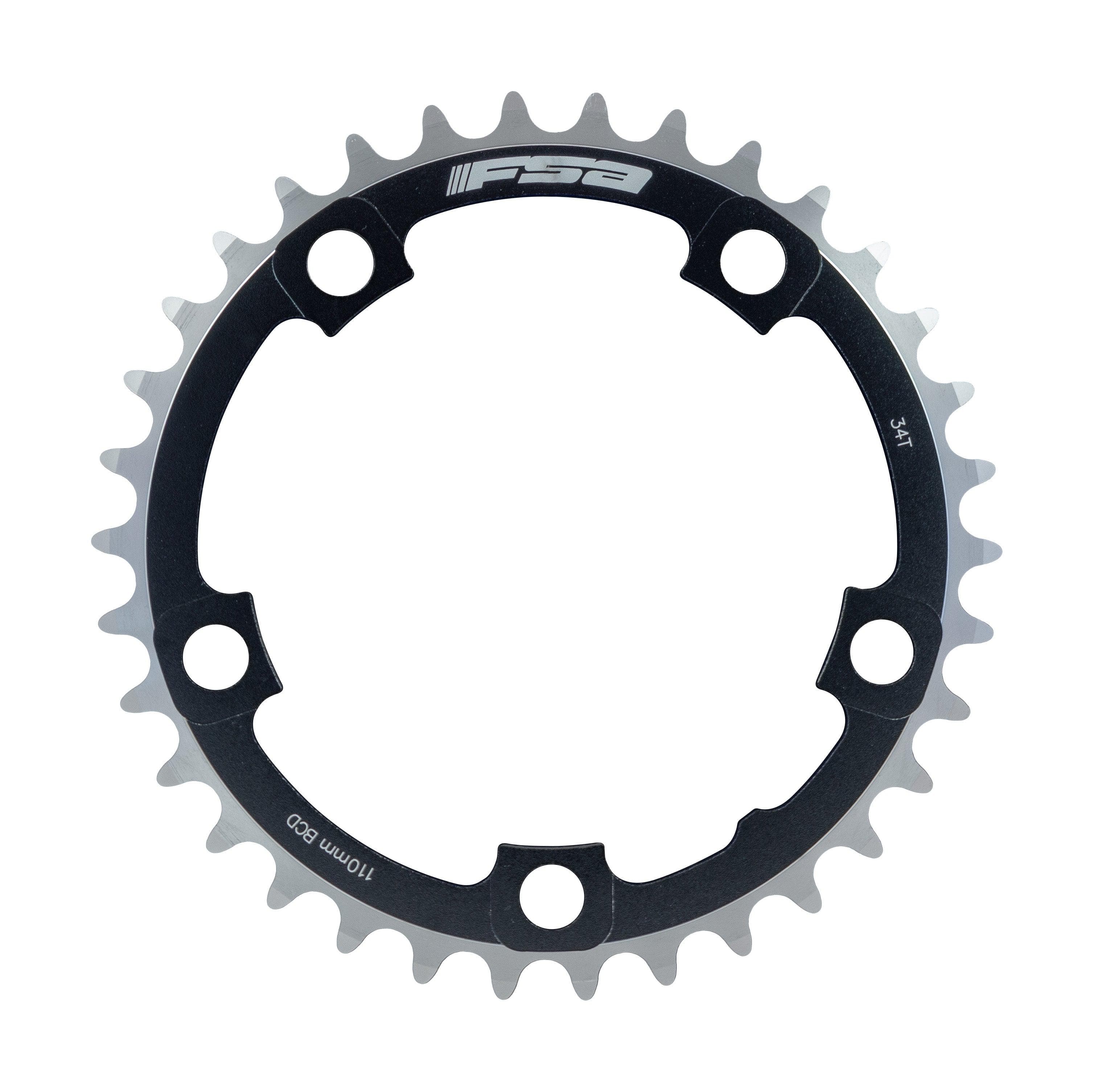 FSA Alloy Road Chainring (2x11, 110x34T, Black, 5h)