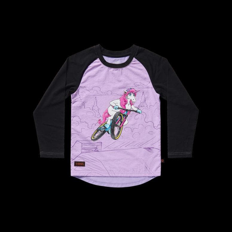 Kids Ride Shotgun Kids Unicorn Windproof Jersey - Pink/Black - 4 years