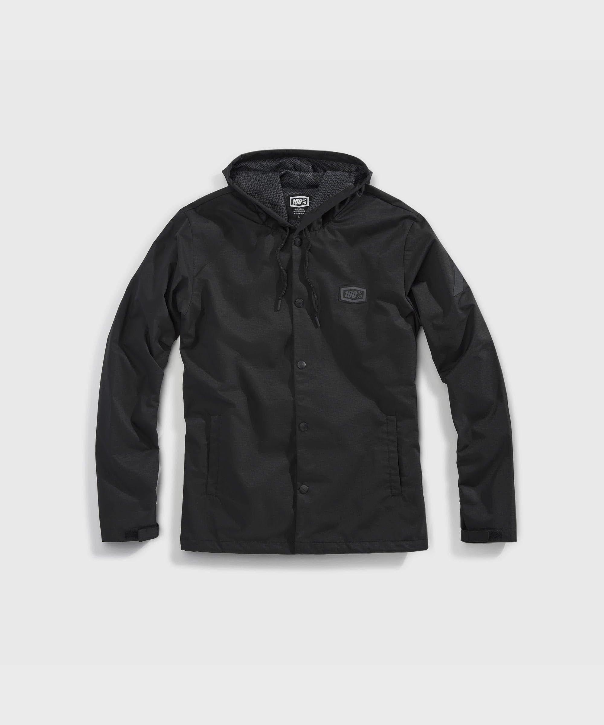 100% Apache Hooded Snap Jacket Black S