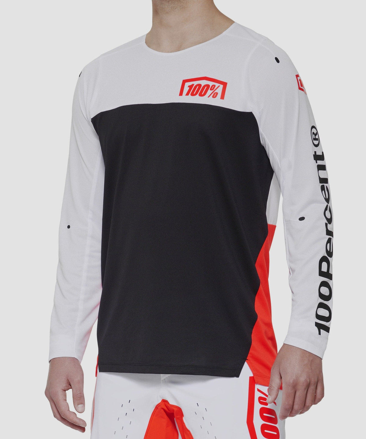 100% R-Core X Long Sleeve Jersey White / Red XL