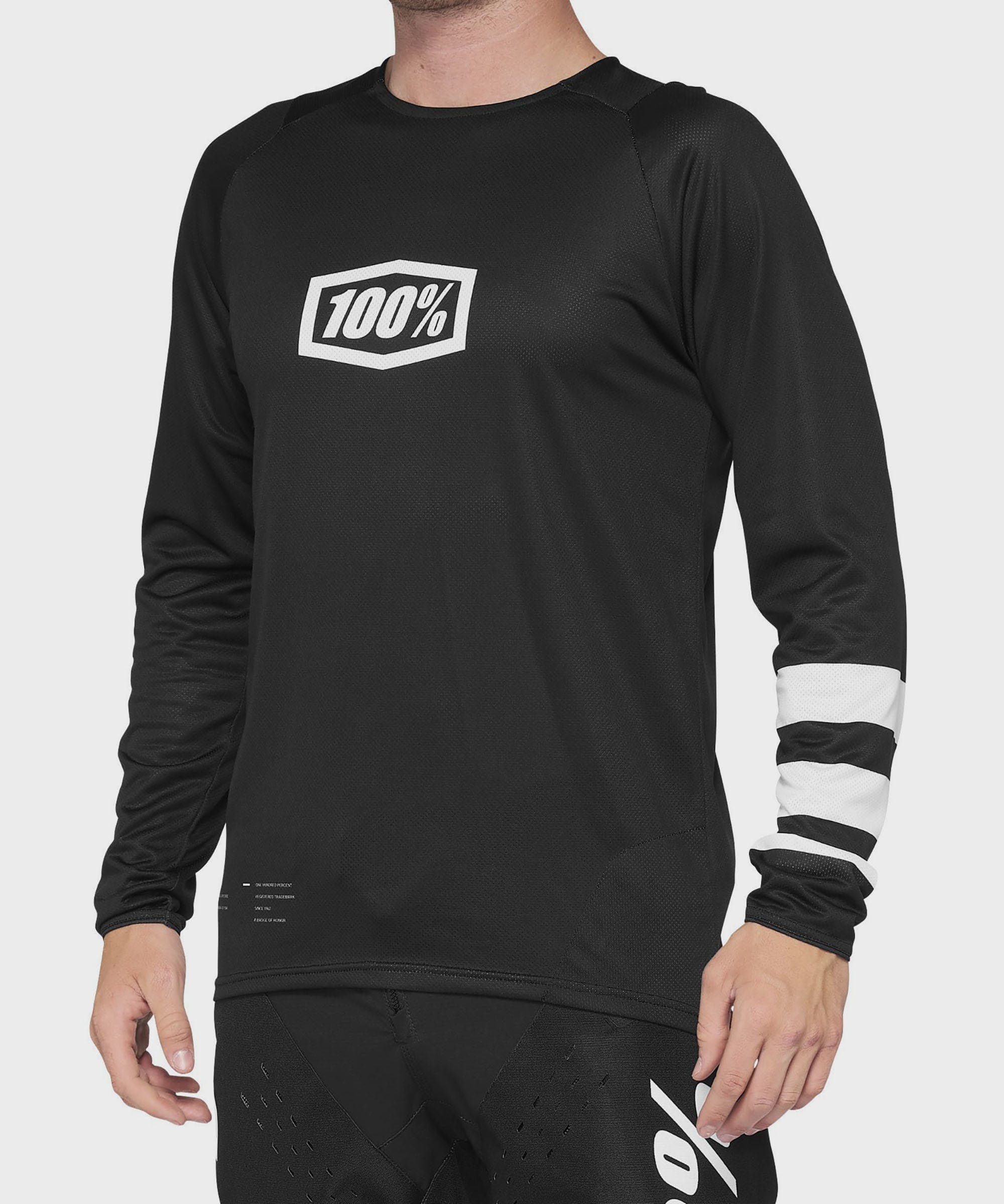 100% R-Core Long Sleeve Jersey Black / White XL