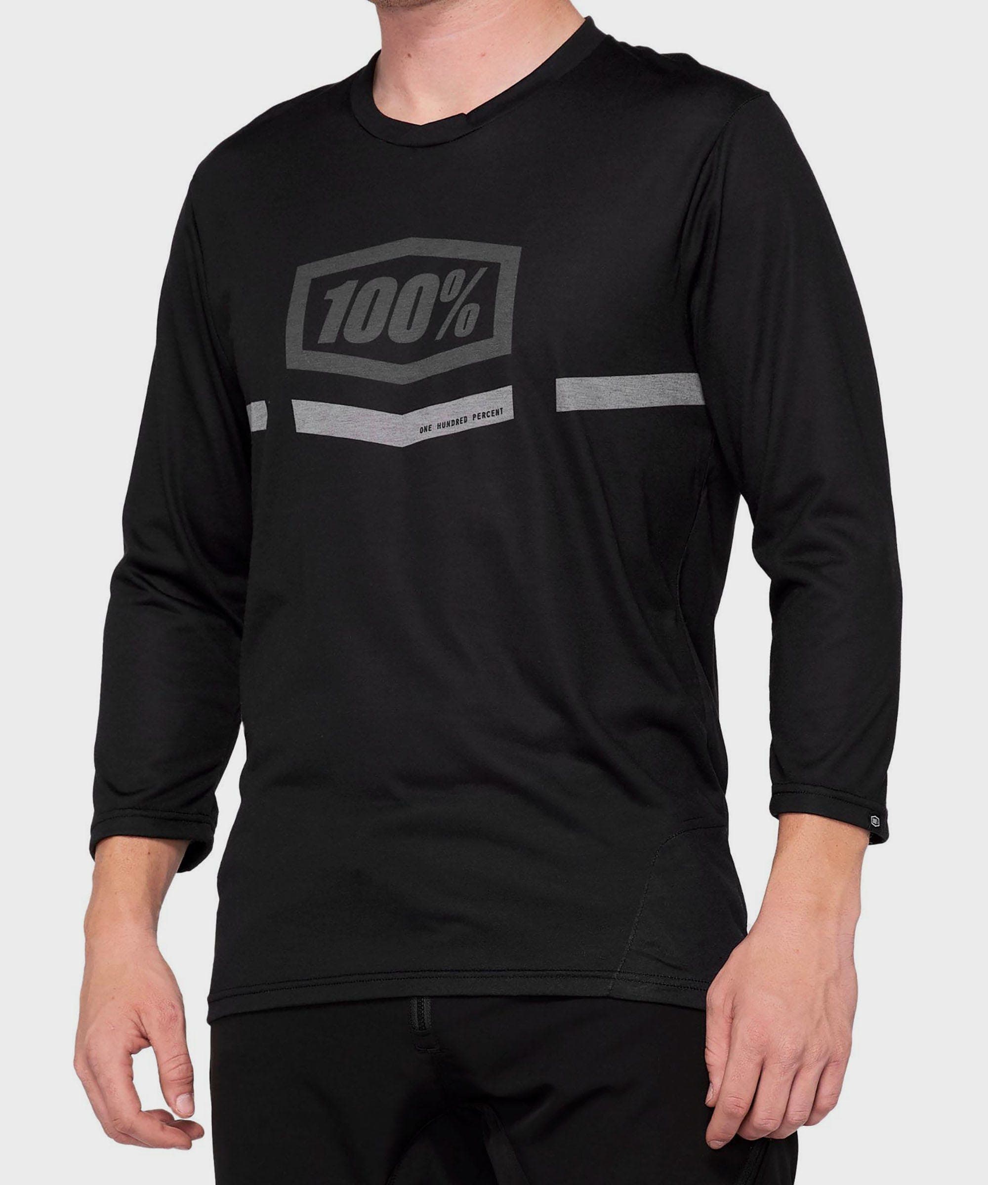 100% Airmatic &#190; Sleeve Jersey Black XL