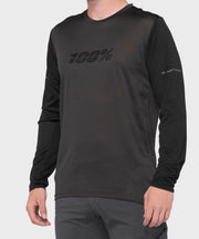 100% Ridecamp Long Sleeve Jersey Black / Charcoal S