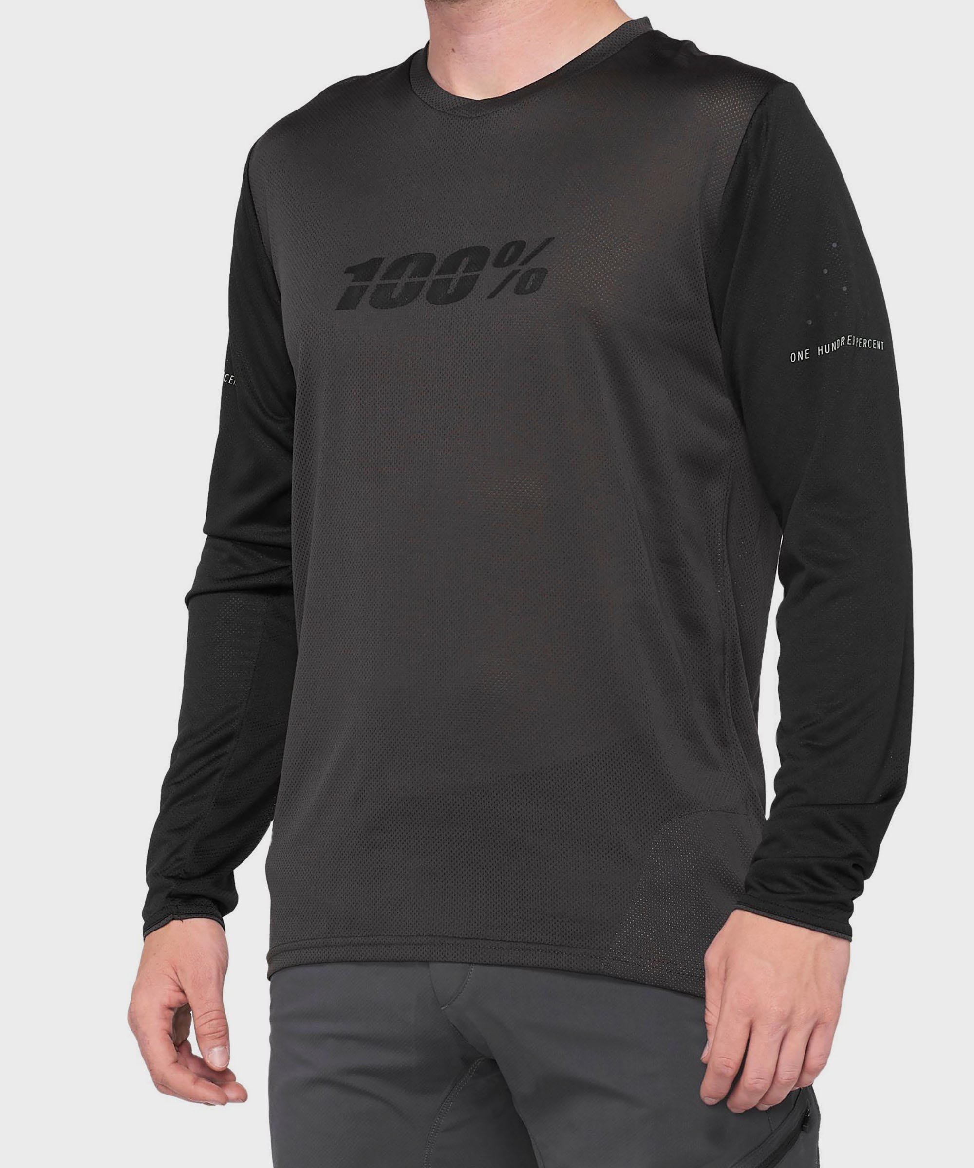 100% Ridecamp Long Sleeve Jersey Black / Charcoal S