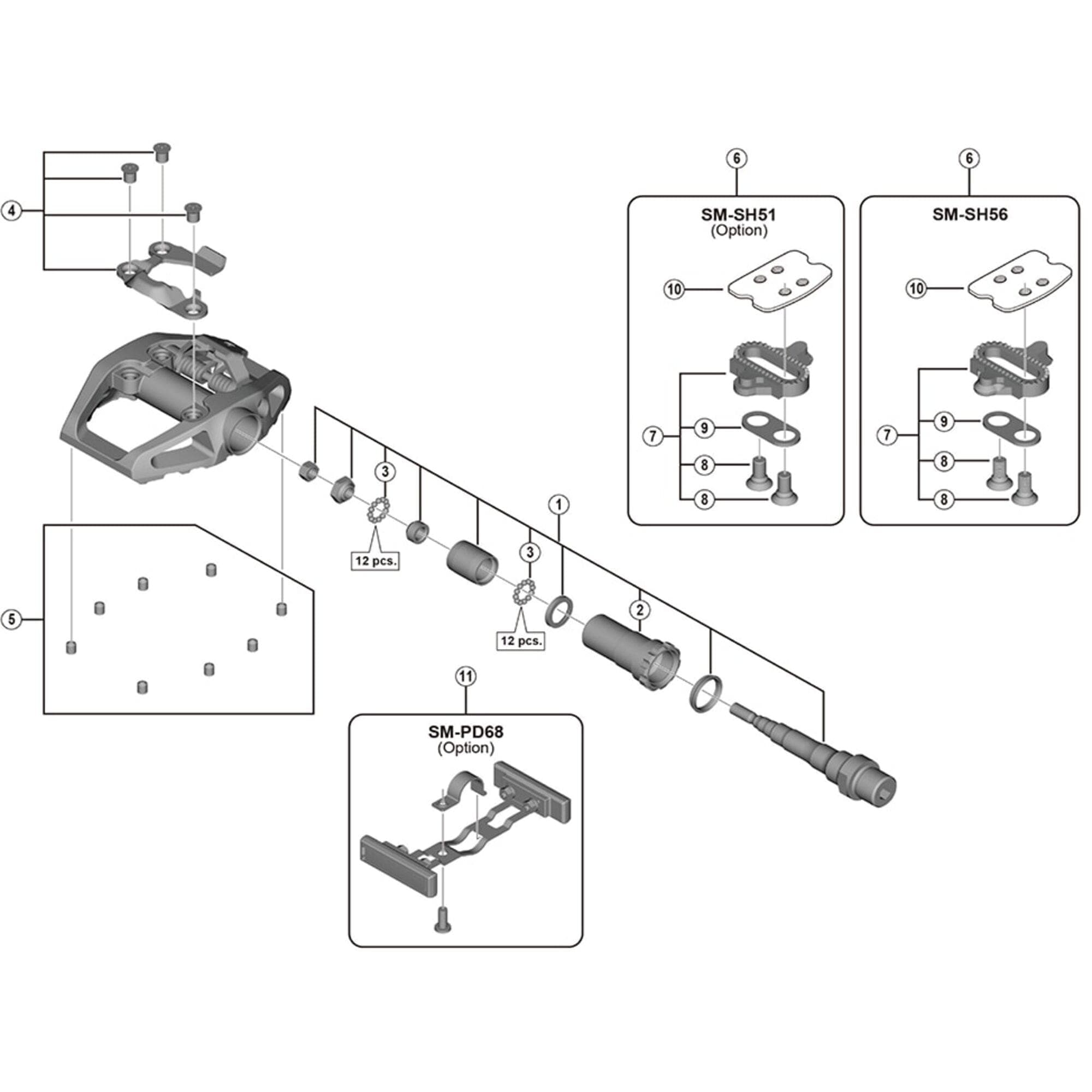 Shimano Spares PD-M545 left hand lock bolt