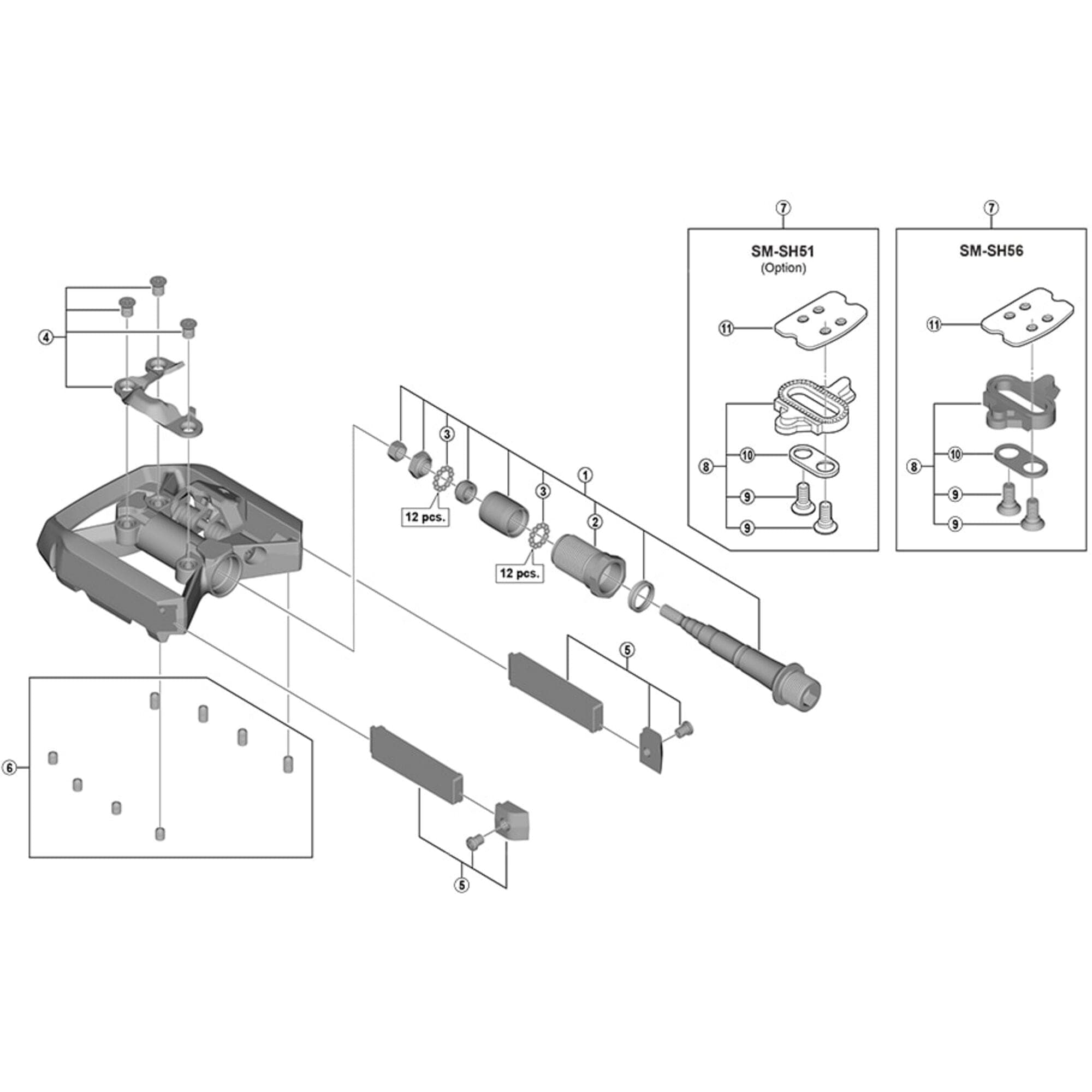 Shimano Spares PD-M540 lock bolt left