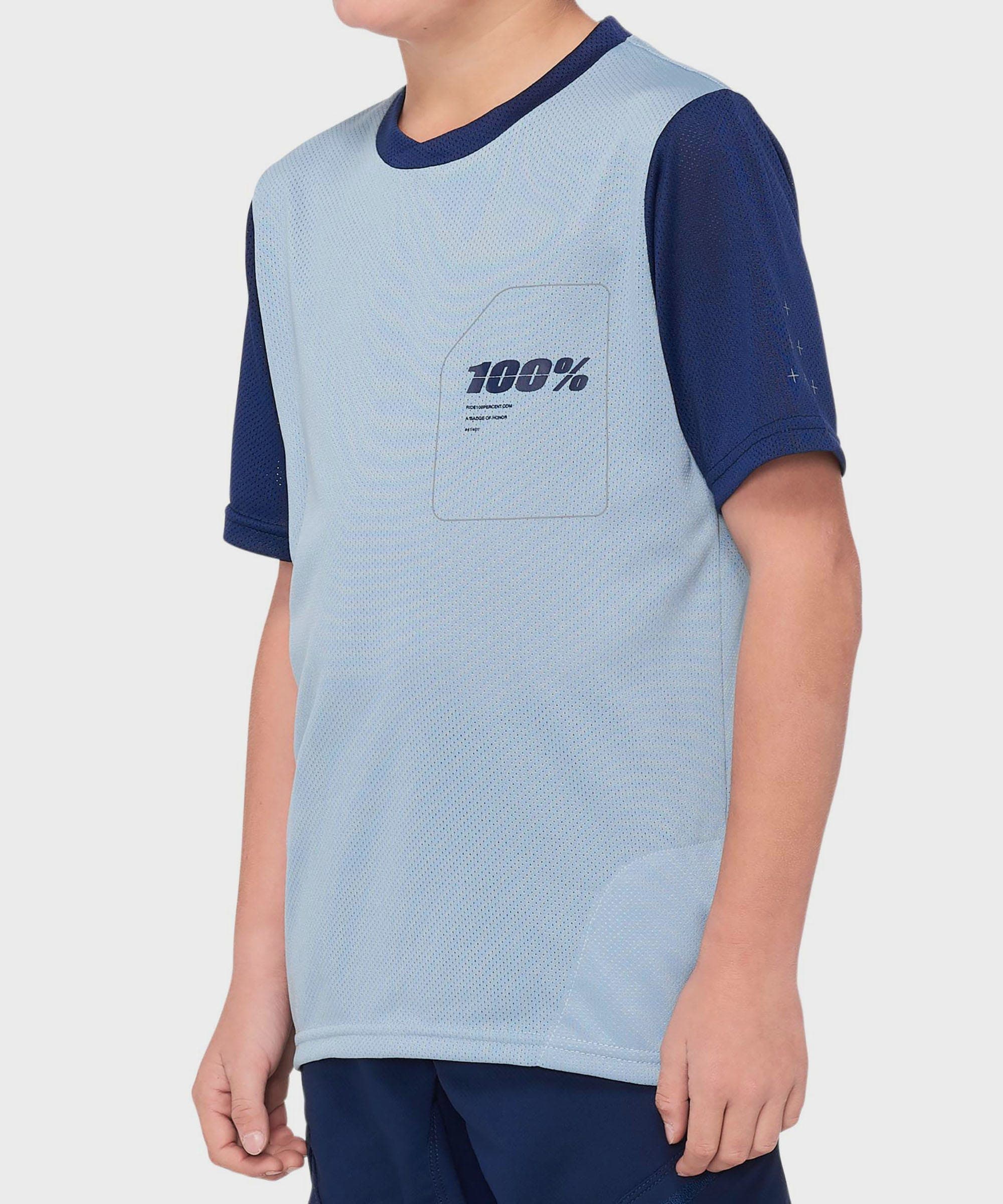 100% Ridecamp Youth Jersey 2022 Light Slate / Navy S